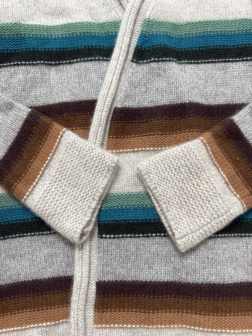 Vince 100% Cashmere Striped Cardigan Sweater M As Seen On Big Bang Theory Penny - Picture 10 of 16